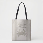 Tote Bag Plage Maison Crabe Plage Côte Vintage côtière (Devant)