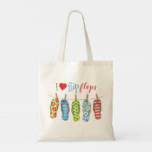 Tote Bag Plage mignonne I Lote Flip Flops mignonne Girly He (Dos)