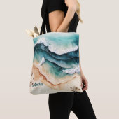 Tote Bag Plage moderne Mer Waves Sable de bord de mer (De près)