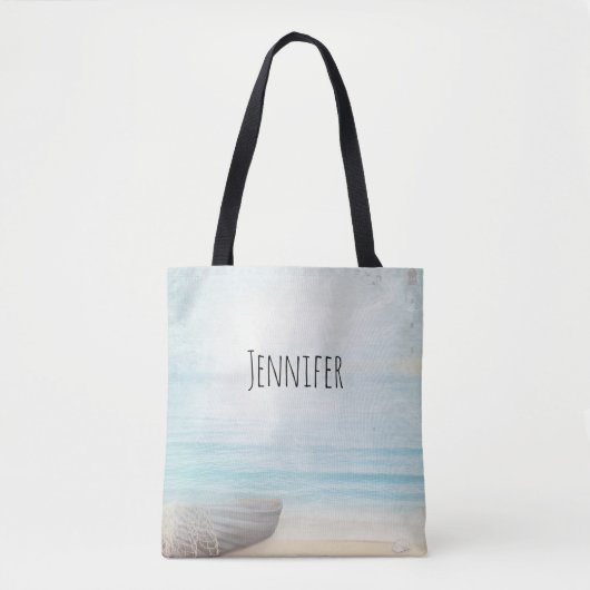 Tote Bag Plage nautique avec Rowboat & Fishing Net (Devant)