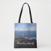 Tote Bag Plage noire Hawaï de sable de Punaluu (Devant)