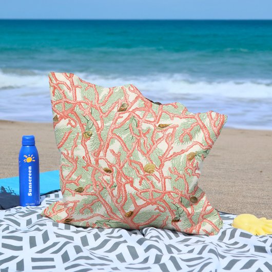 Tote Bag Plage Ocean Coral Branches avec Coquillages