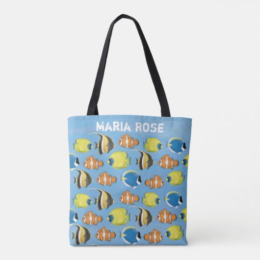Tote Bag Plage Océan Tropical Sea Life Mignonne Design (Dos)