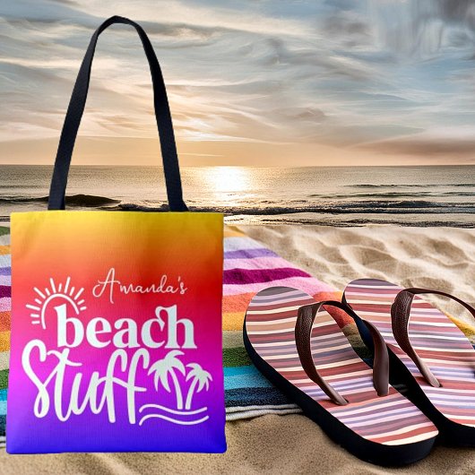 Tote Bag "Plage" personnalisée