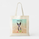 Tote Bag Plage Pit Bull Terrier Mix (Dos)