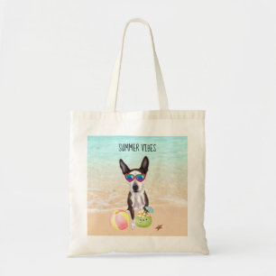 Tote Bag Plage Pit Bull Terrier Mix