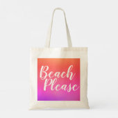 Tote Bag Plage Please Orange Hot Pink Ombre Beach (Dos)