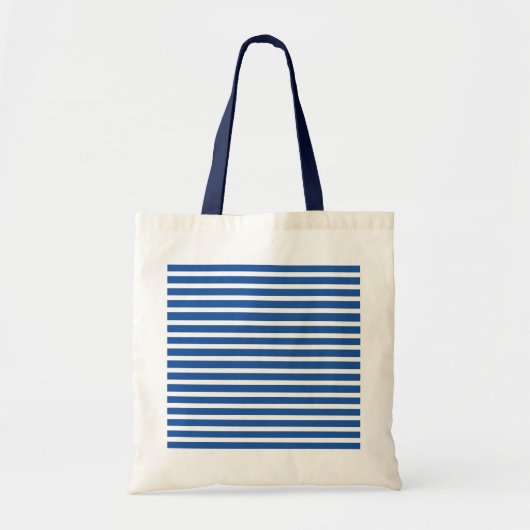 Tote Bag Plage Rayures Bleu Blanc (Devant)
