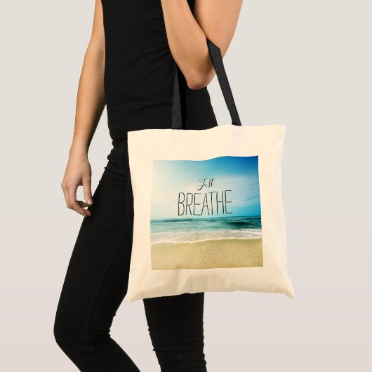 Tote Bag Plage Respirer simplement (Devant (produit))
