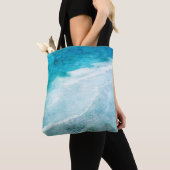 Tote Bag Plage Retro - Océan bleu Turquoise côtier Aquarell (De près)
