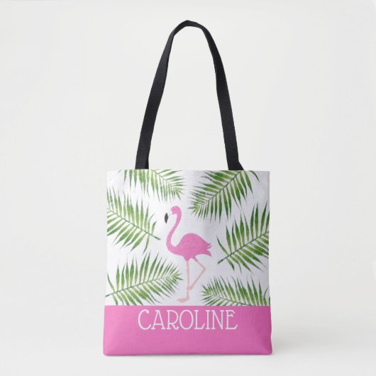 Tote Bag Plage rose Fourre-tout de Flamant rose (Devant)