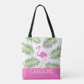 Tote Bag Plage rose Fourre-tout de Flamant rose (Dos)