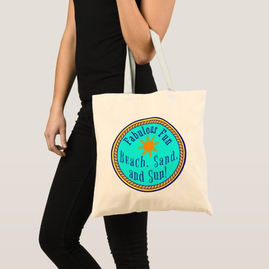 TOTE BAG PLAGE, SABLE ET SOLEIL ! FABULEUX FUN SUNNY PARTI (Devant (produit))