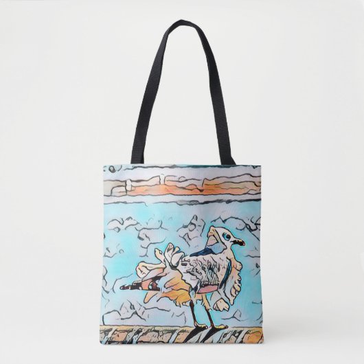 Tote Bag Plage Seagull mignon dessin (Devant)