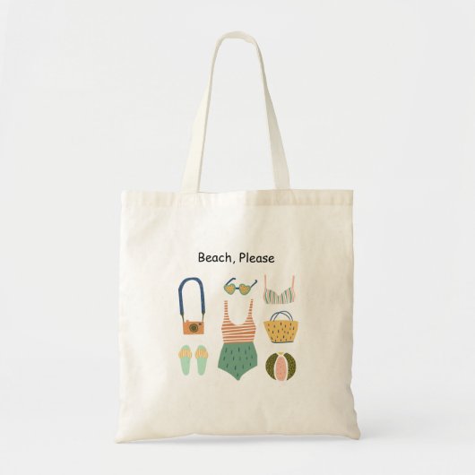 Tote Bag Plage, S'Il Vous Plaît (Devant)
