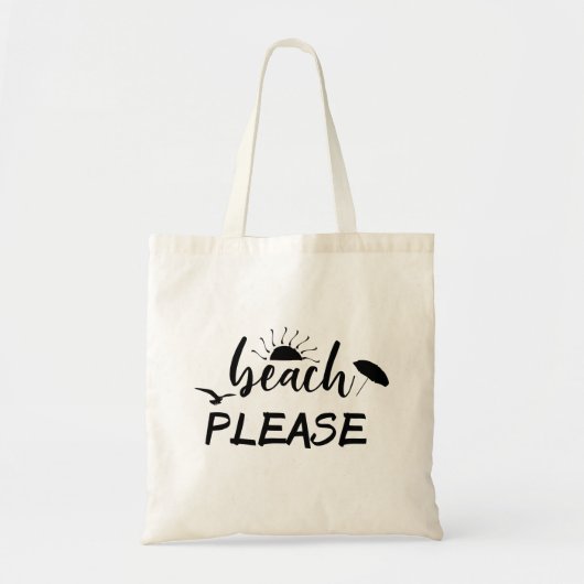 Tote Bag Plage S'il vous plaît amusant Dire soleil été (Devant)