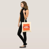 Tote Bag Plage S'Il Vous Plaît Corail & Rose rayé (Devant (modèle))