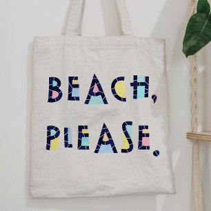 Tote Bag Plage S'Il Vous Plaît Été Whimsic Typographie Mign