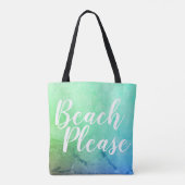 Tote Bag Plage S'il vous plaît Turquoise Blue Ombre Beach (Dos)