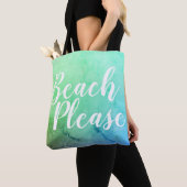 Tote Bag Plage S'il vous plaît Turquoise Blue Ombre Beach (De près)