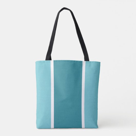 Tote Bag Plage s'il vous plaît turquoise rayures blanches t (Dos)