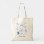 Tote Bag Plage Sun Salt Sand Doodle (Dos)