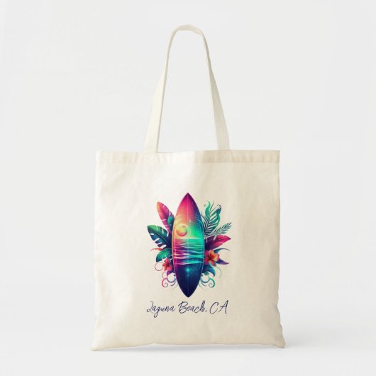 Tote Bag Plage Tropical Surboard (Devant)