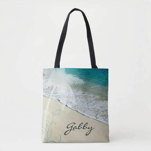 Tote Bag Plage tropicale (Devant)