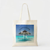 Tote Bag Plage tropicale avec Mariage parapluie en chaume (Devant)