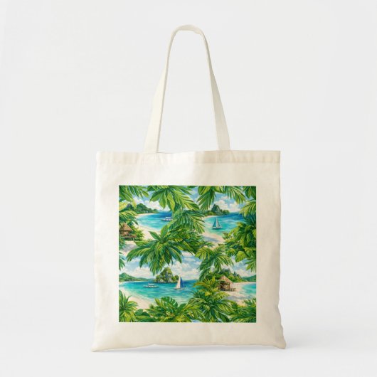 Tote Bag Plage tropicale de Boracay Palmier (Devant)