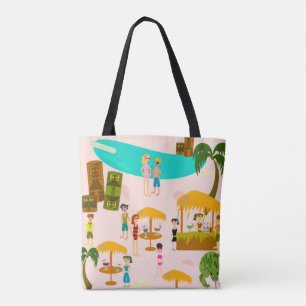 Tote Bag Plage tropicale de réception au bord de la piscin