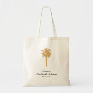 Tote Bag Plage Tropicale Gold Palm Destination Bachelorette