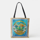 Tote Bag Plage tropicale moderne Palm Trees Sunset Vacances (Dos)