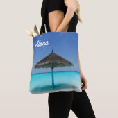 Tote Bag Plage tropicale pittoresque avec parapluie de chau (De près)