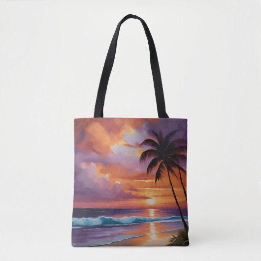 Tote Bag Plage tropicale Sunset Dreams (Devant)