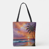 Tote Bag Plage tropicale Sunset Dreams (Dos)