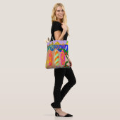 Tote Bag Plage tropicale Surf coloré (Sur le modèle)