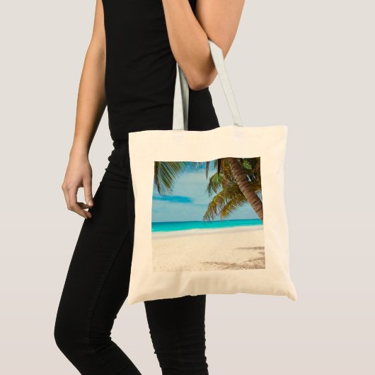 Tote Bag Plage tropicale Turquoise (Devant (produit))