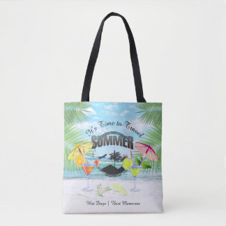 Tote Bag Plage tropicale, vacances d'été | Personnalisé