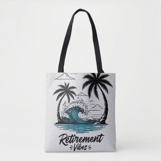 Tote Bag Plage tropicale vague & palmier (Devant)