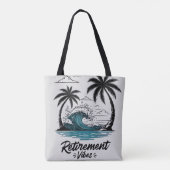 Tote Bag Plage tropicale vague & palmier (Dos)