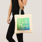 Tote Bag Plage Veuillez S'Il Vous plaît Turquoise Aqua Ombr (Devant (produit))