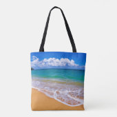 Tote Bag Plage vide et eaux bleues (Dos)