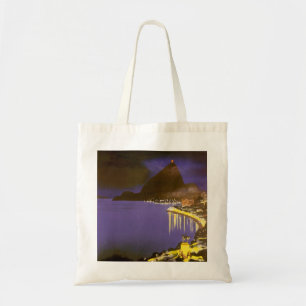 Tote Bag Plage vintage à Nuit à Rio de Janeiro, Brésil