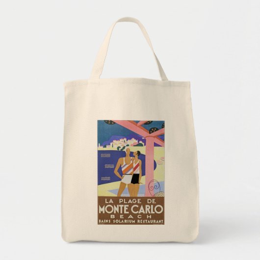 Tote Bag Plage vintage de Monte Carlo (Devant)