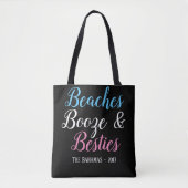 Tote Bag Plages. Booze & Besoins (Devant)