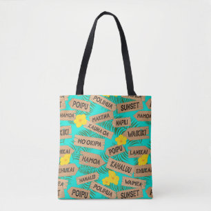 Tote Bag Plages hawaïennes sur Bright Blue