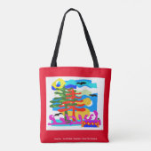 Tote Bag PLAGES - Soleil & Surf - Australie - Rouge (Dos)