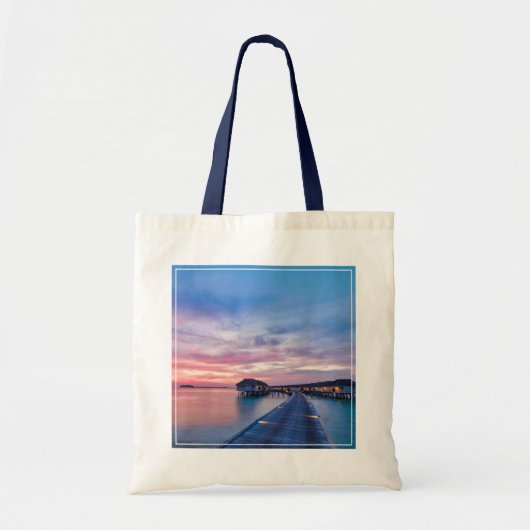 Tote Bag Plages tropicales | Bungalows Maldives (Devant)