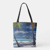 Tote Bag Plages tropicales | Sandy Beach, Maldives (Dos)